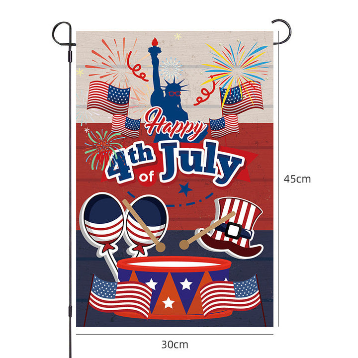 Unisex nano patriotic garden flag with USA map cross and soldier silhouette weatherproof polyester fabric Kalsten