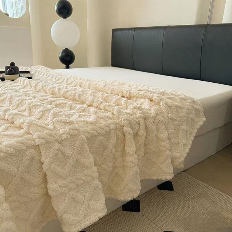 Women Plush Bedspread with Textured Design Kalsten