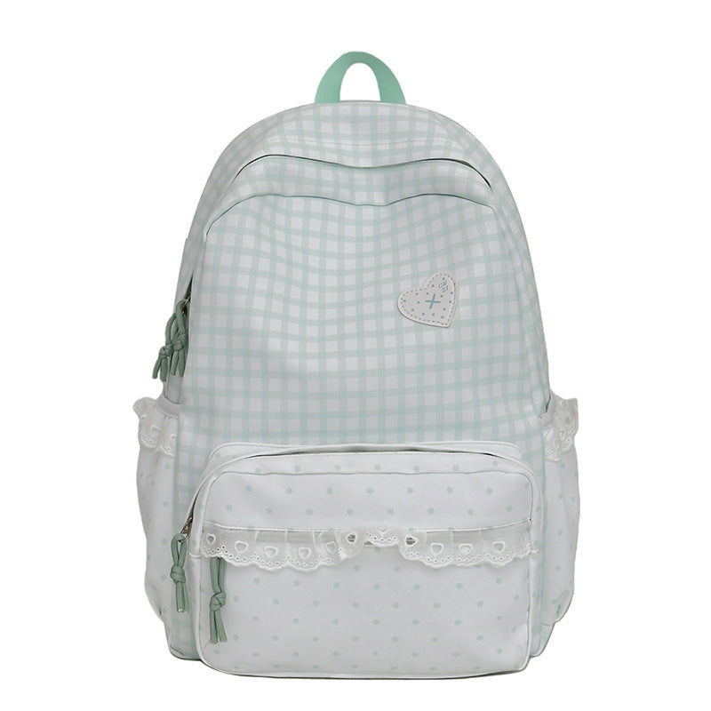 Whimsical Gingham Pattern Backpack Kalsten
