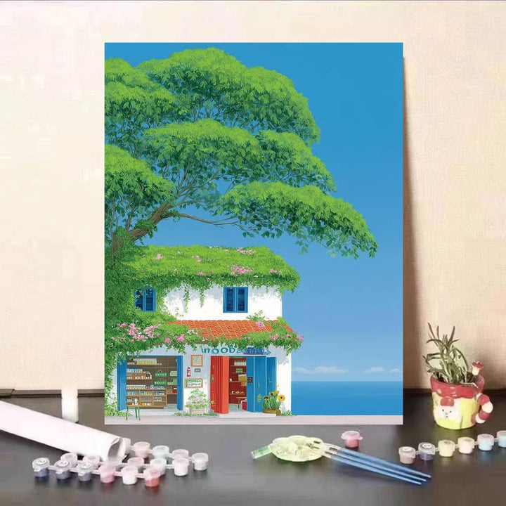 Scenic Coastal Village Canvas Art Kalsten