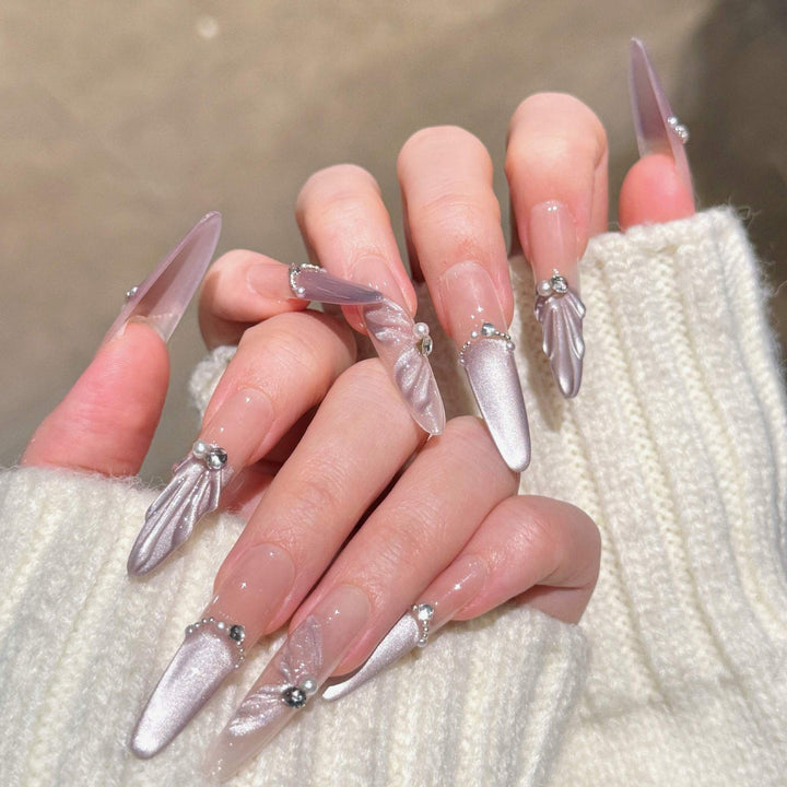 Decorative 3D Crystal-Embellished Nail Art Extensions Kalsten