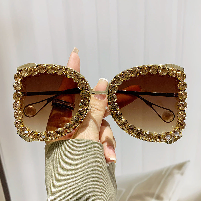 Women's extravagant cat-eye sunglasses with sparkling rhinestone frame Kalsten