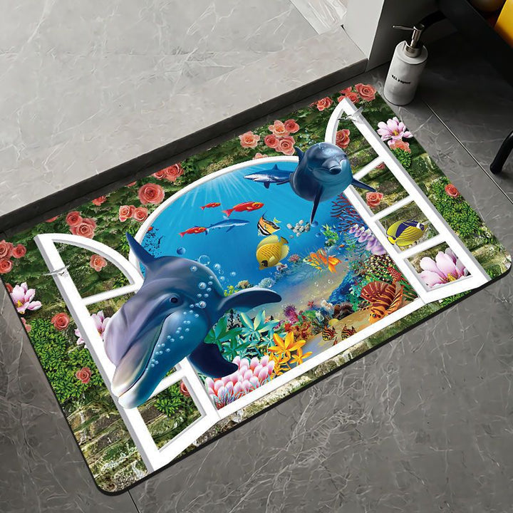 Elegant Floral Design Bath Mat Kalsten