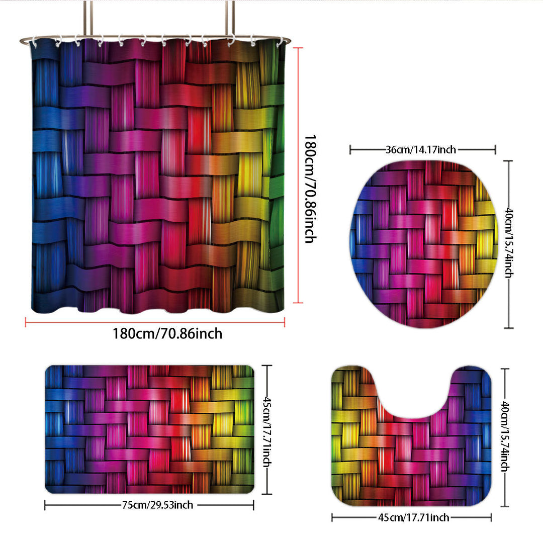 Digital Cube Pattern Bathroom Set Kalsten