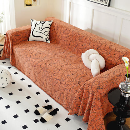 Elegant Leaf Pattern Sofa Cover