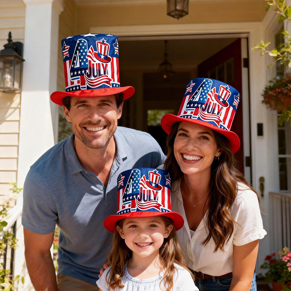 Independence Day Patriotic Novelty Tall Foam Top Hat with Inner Sweatband Kalsten
