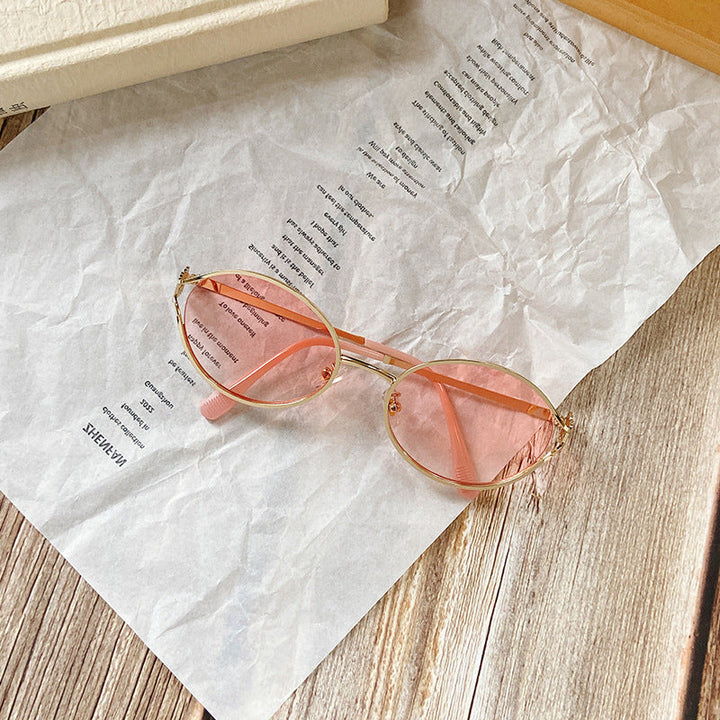 Round Sunglasses with Golden Accents Kalsten