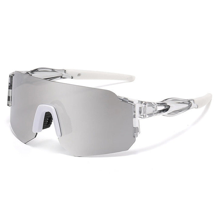Unisex nan Wraparound sports sunglasses with mirrored one-piece visor and flexible plastic temple Kalsten