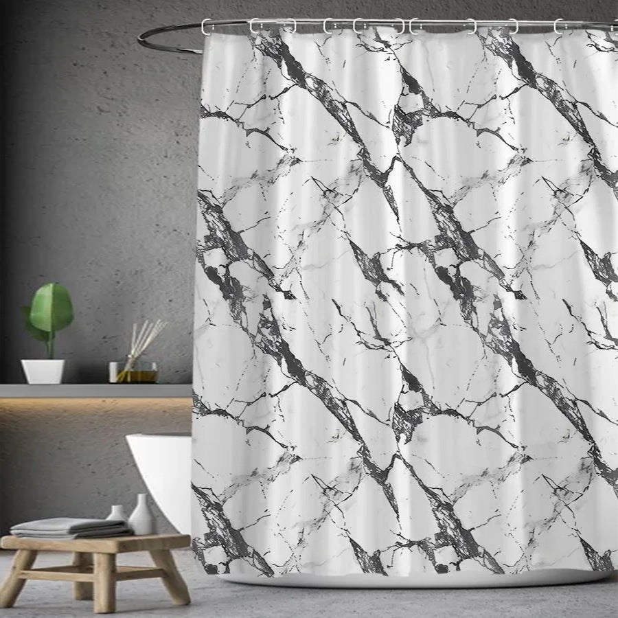 Marble Pattern Waterproof Shower Curtain Kalsten