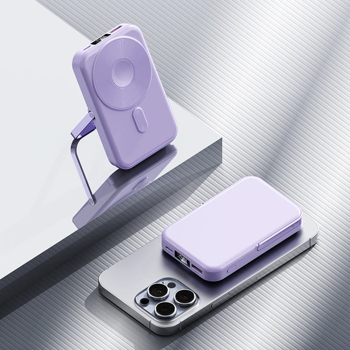Portable power bank with foldable stand and digital charge level indicator Kalsten
