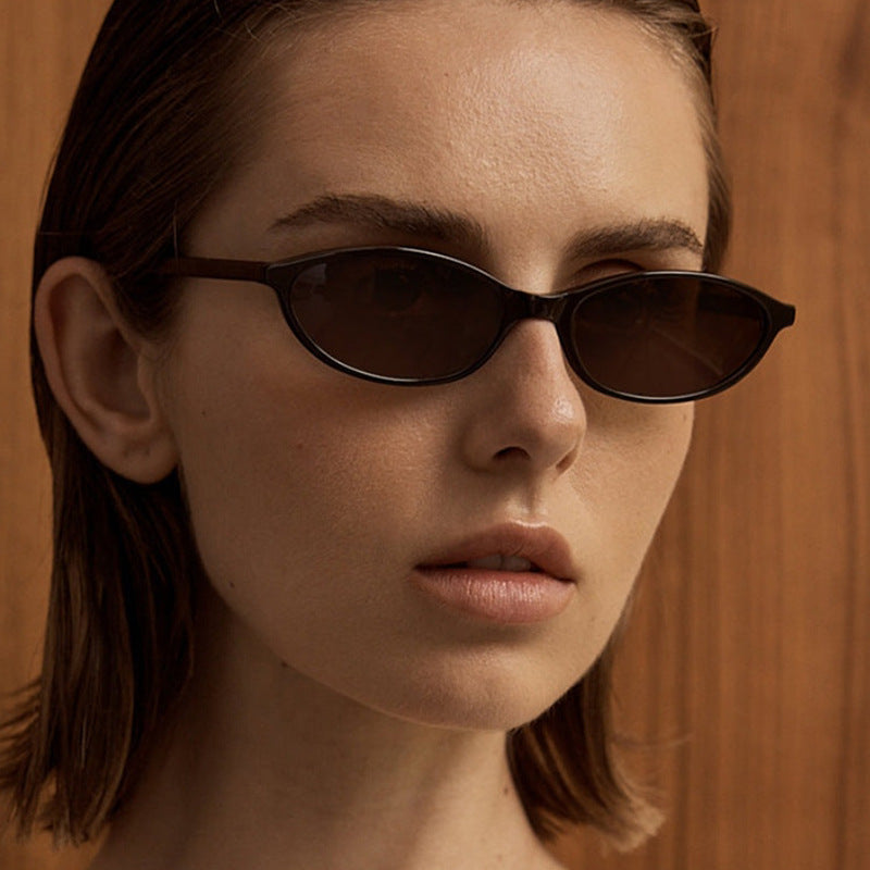 Women oval-shaped sunglasses with transparent frame and UV protection Kalsten