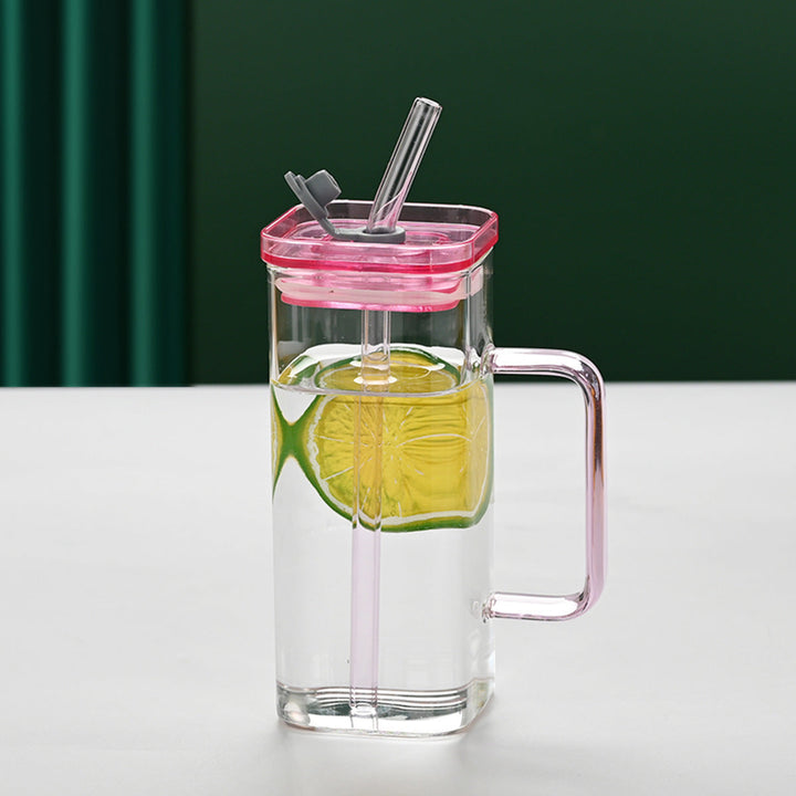 Women's drinking container with innovative lid system and integrated straw Kalsten