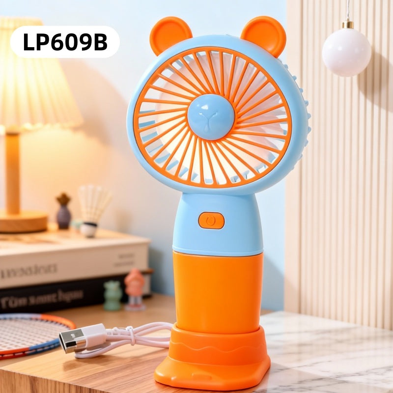 Unisex nan compact rechargeable handheld fan with USB charging function and removable stand Kalsten