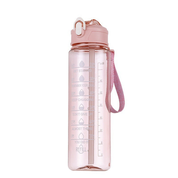 Women's motivation water bottle with integrated time markings and ergonomic design Kalsten