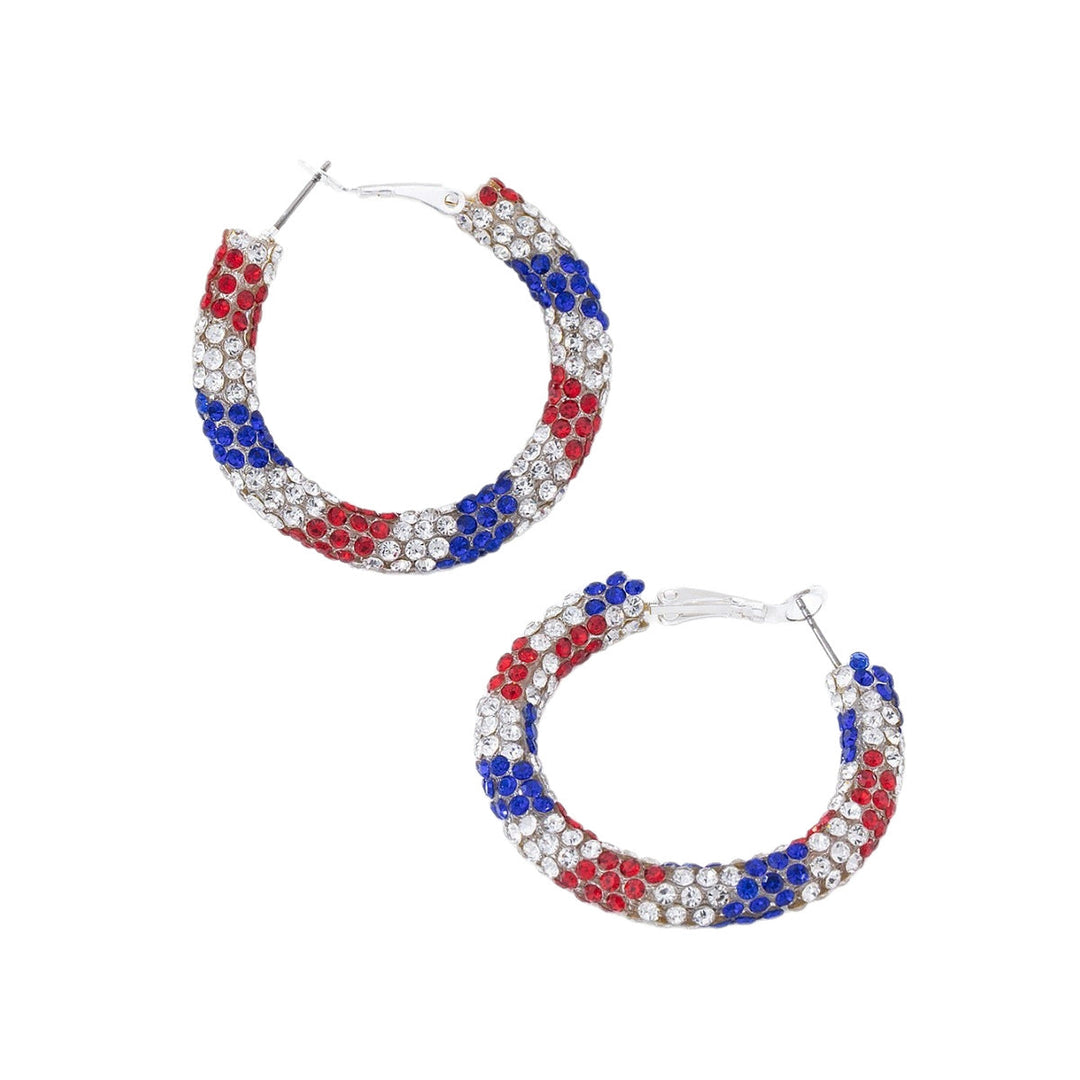 Women nan statement hoops with sparkling crystal trim and secure closure Kalsten