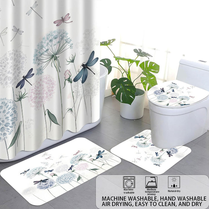 Artistic Dragonfly-Themed Four-Piece Digital Bathroom Set Kalsten