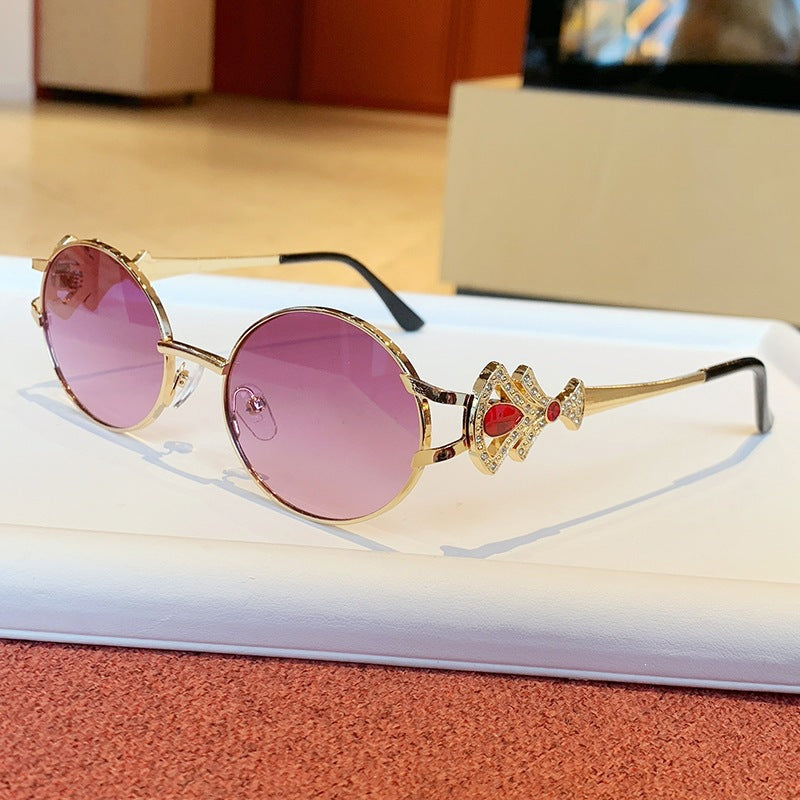 Ladies elegant rectangular sunglasses with glamorous embellishments Kalsten