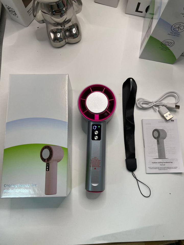 Women's Portable Turbo Hand Fan with Digital Control Kalsten