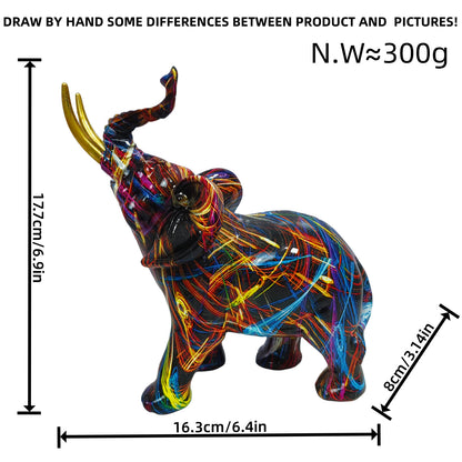 Creative elephant figurine with colorful design Acalora