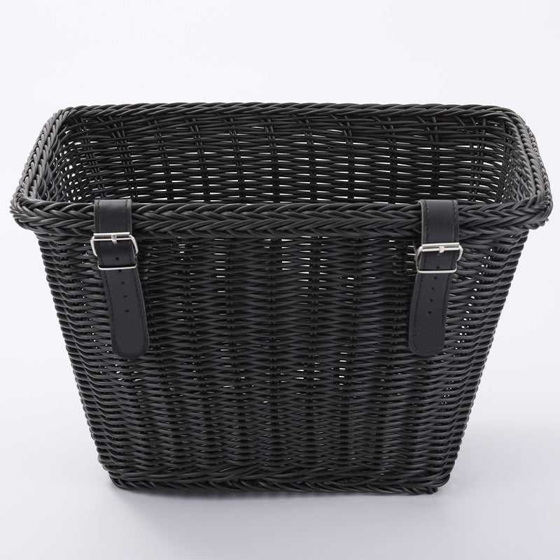 Ladies Versatile Storage Basket with Elegant Leather Handles Kalsten