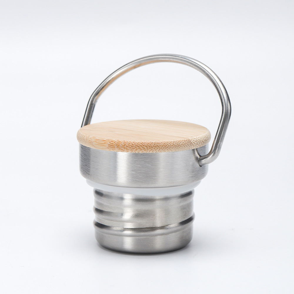 Women's insulated stainless steel drinking bottle with wooden lid Kalsten
