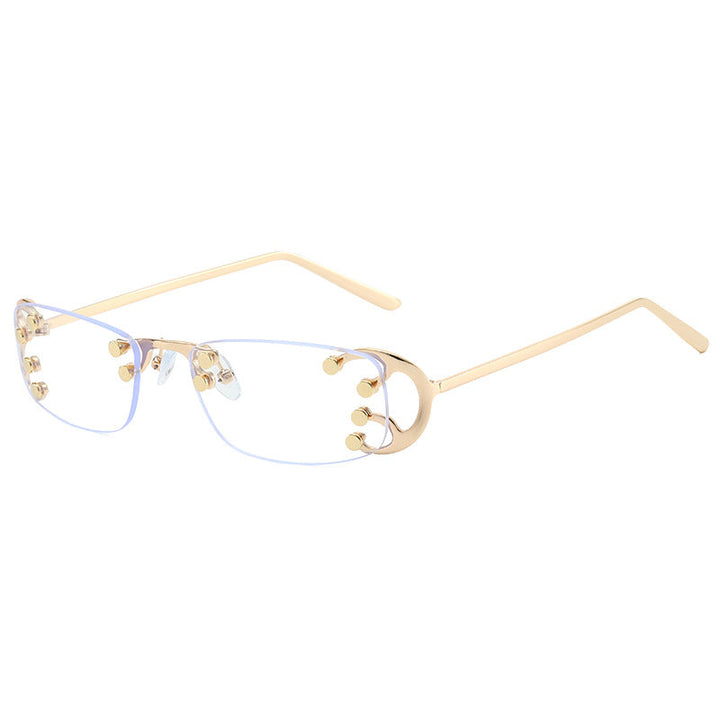 Women’s fashionable rectangular sunglasses with striking gold details Kalsten