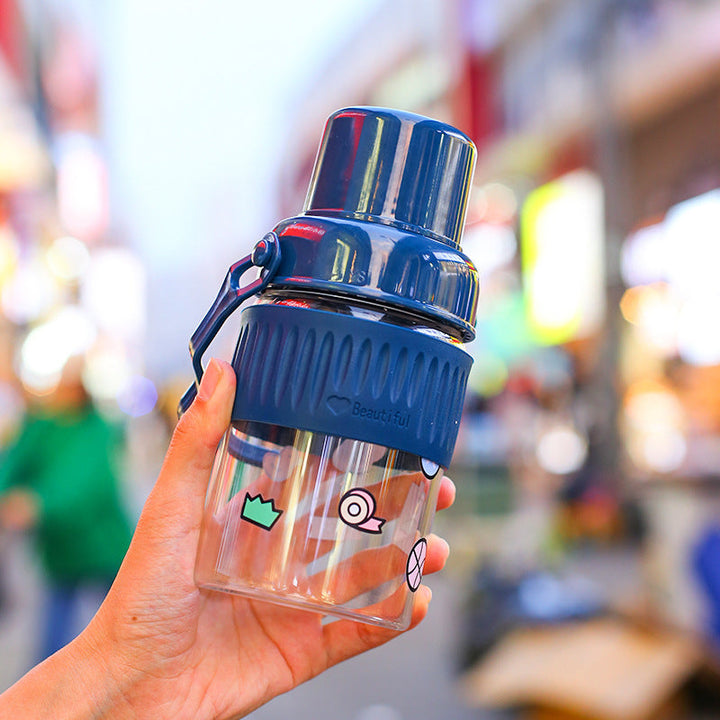 Ladies trendy glass drinking bottle with practical silicone protection Kalsten