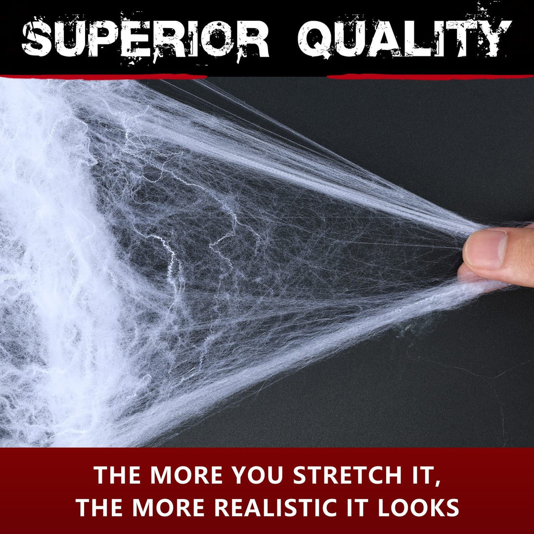 Stretchable Faux Spider Web Halloween Porch Decoration With Detachable Mini Plastic Spiders