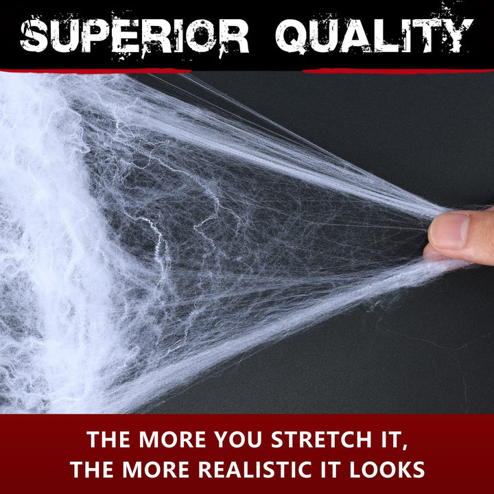 Stretchable Faux Spider Web Halloween Porch Decoration With Detachable Mini Plastic Spiders