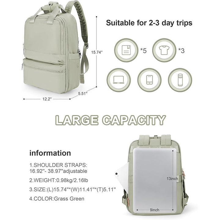 Travel backpack with integrated laptop compartment and organizer Kalsten