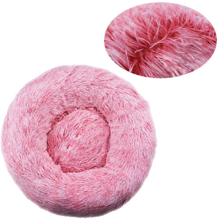 Round Fuzzy Dog Bed