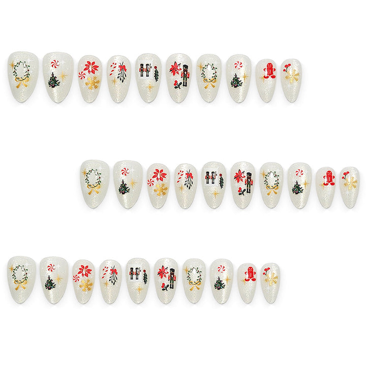 Elegant artificial nails with festive Christmas motifs Kalsten
