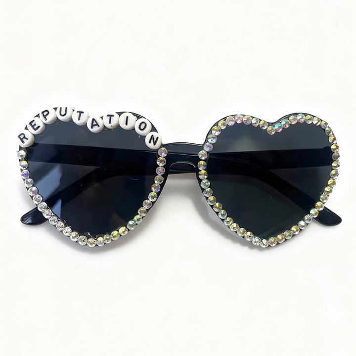 Heart-Shaped Rhinestone-Embellished Sunglasses Kalsten 1787141205