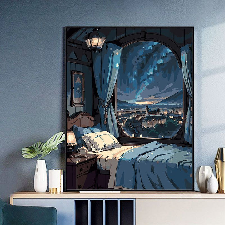 Cozy Bedroom Scene Canvas Art Print Kalsten