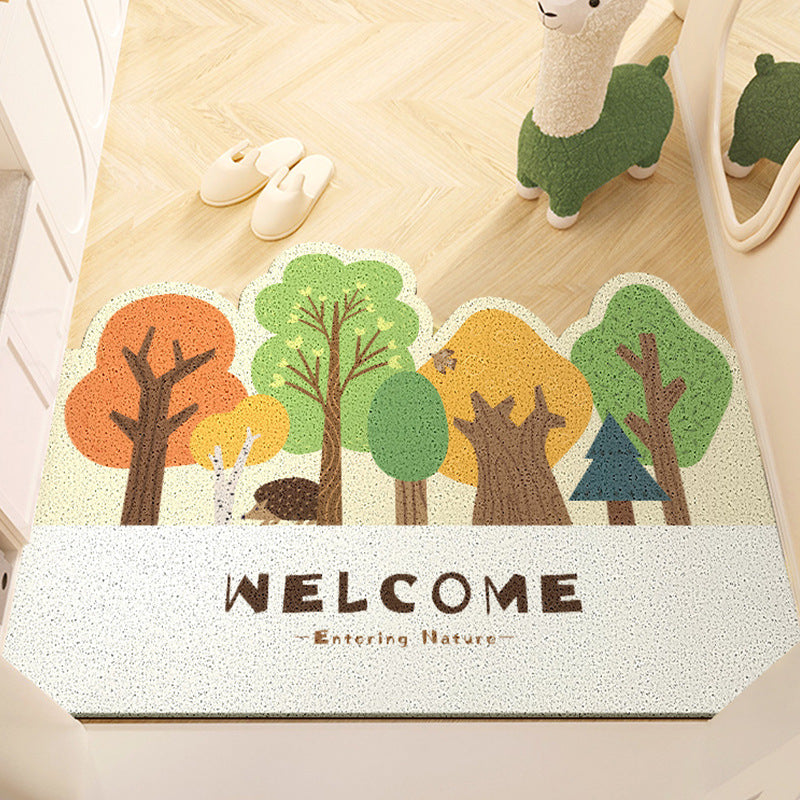 Playful Forest-Themed Welcome Mat