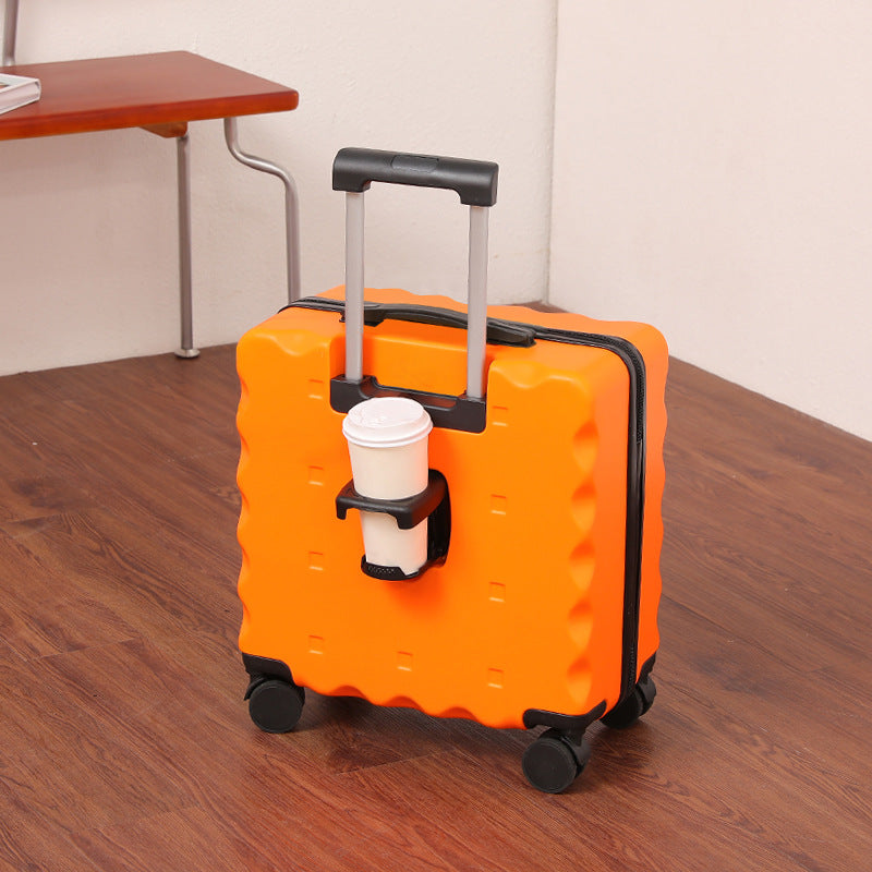 Unisex Compact Hard-Shell Rolling Suitcase with Cup Holder Kalsten