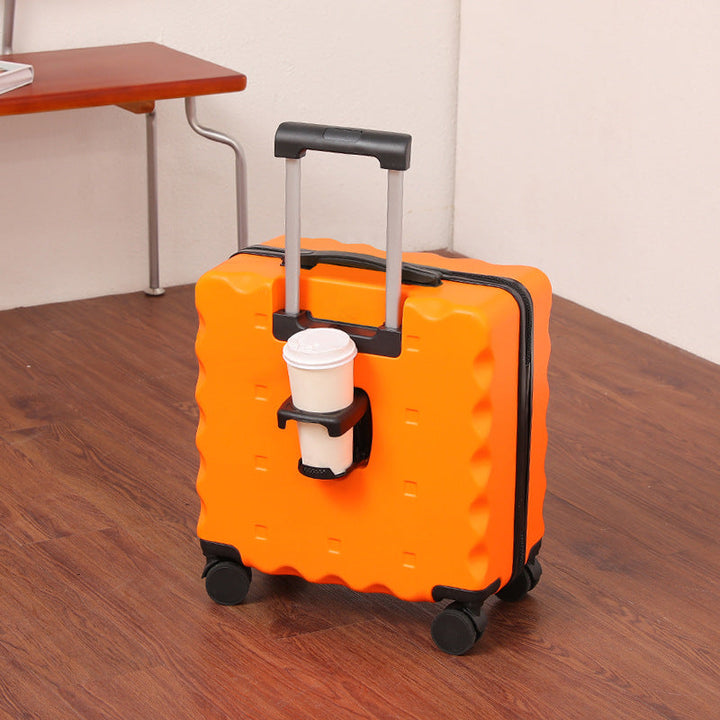 Unisex Compact Hard-Shell Rolling Suitcase with Cup Holder Kalsten
