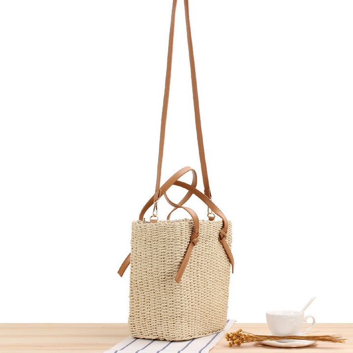 Elegant Braided Shoulder Bag with Leather Handles Kalsten