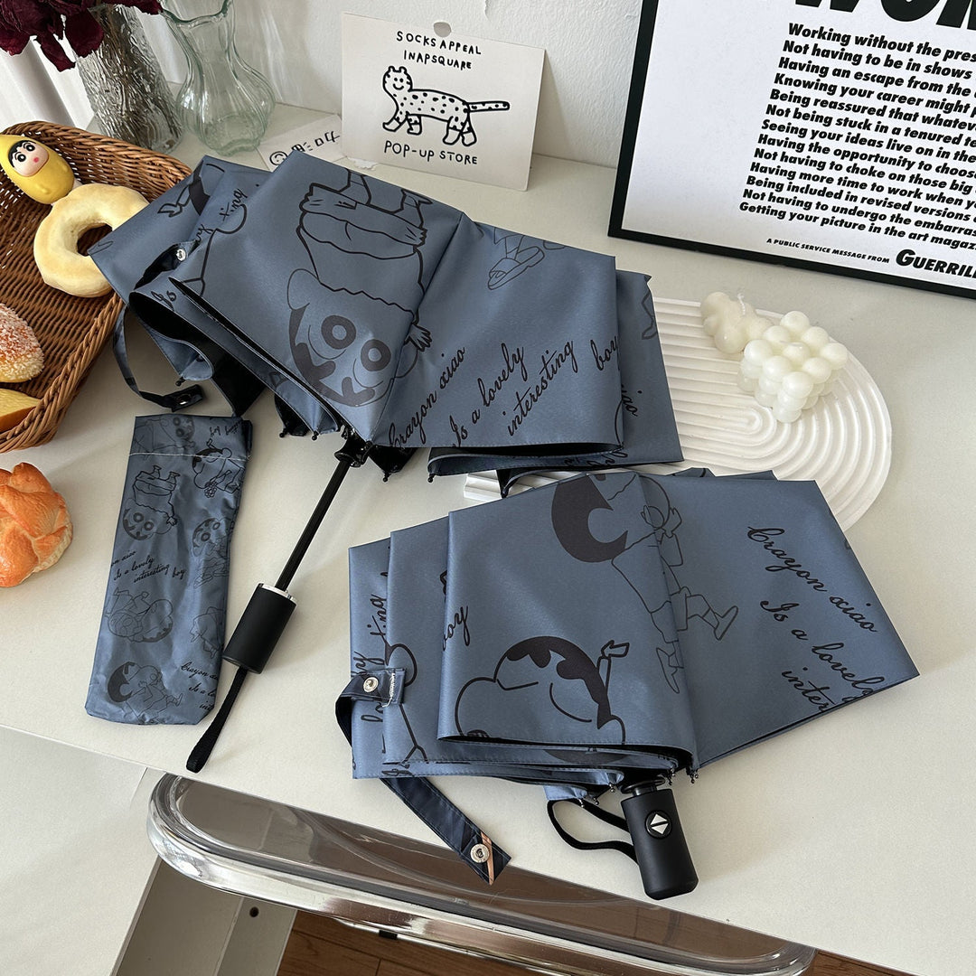 Women's Automatic Umbrella with Creative Comic Design Kalsten