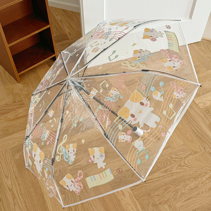 Women's Transparent Folding Umbrella with Playful Animal Design Kalsten