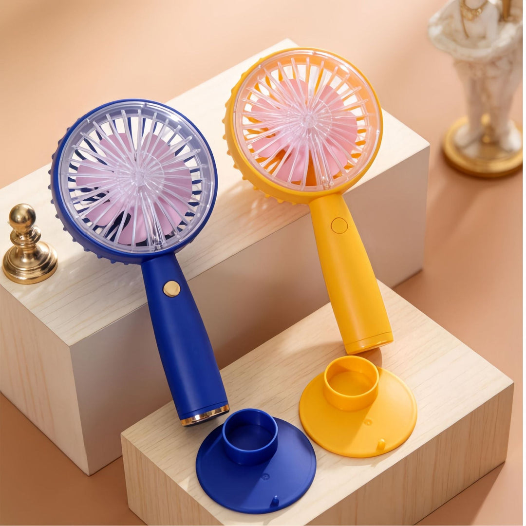 Women's portable USB hand fan with flexible tilt mechanism and ergonomic handle Kalsten