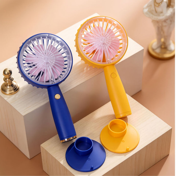 Women's portable USB hand fan with flexible tilt mechanism and ergonomic handle Kalsten