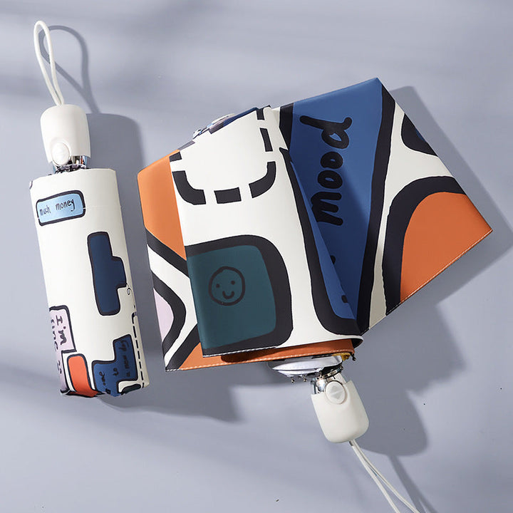 Women's Foldable Umbrella with Unique Graphic Design Kalsten