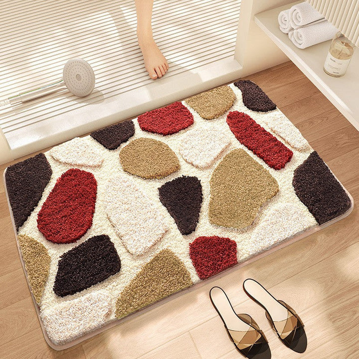 Textured Stone Pattern Bathroom Mat Kalsten