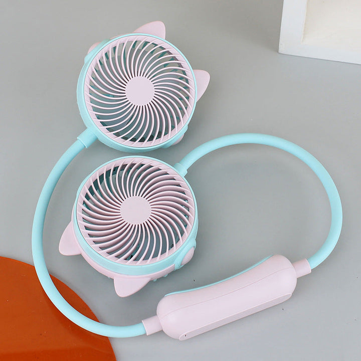 Women's Portable Mini Neck Fan with Dual Blower Kalsten