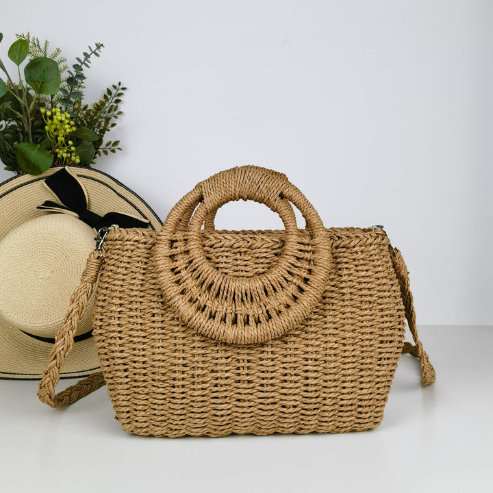 Handcrafted rattan bag with shoulder strap Kalsten