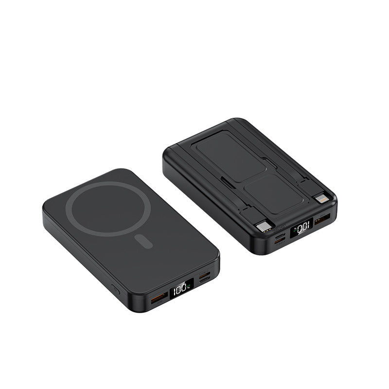 Portable power bank with integrated Qi charging function and digital capacity display Kalsten