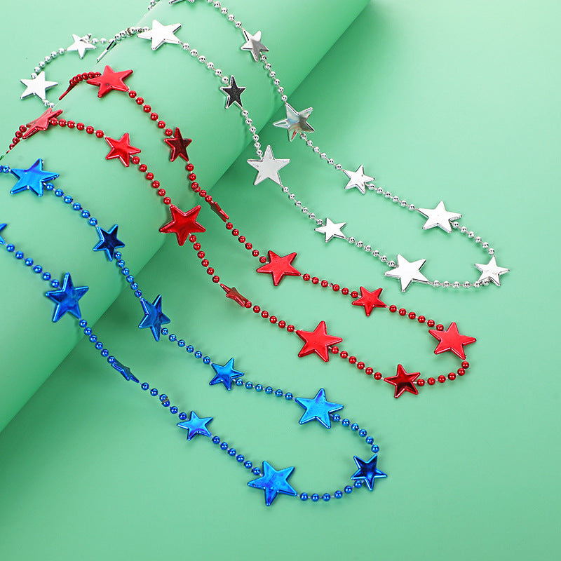 Women nan long Statement Necklace with star beads and ball chain Kalsten