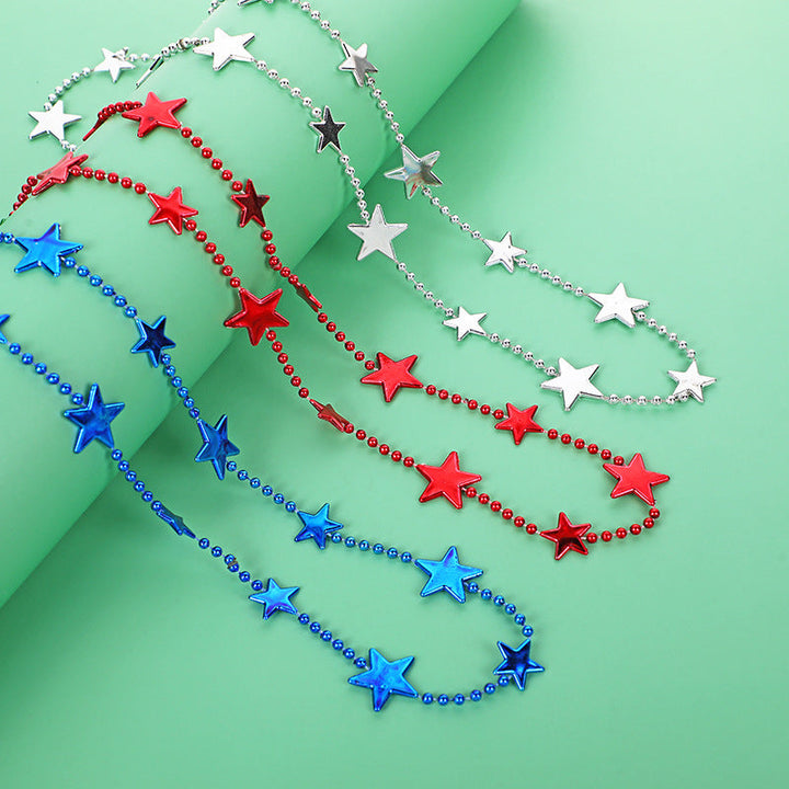 Women nan long Statement Necklace with star beads and ball chain Kalsten