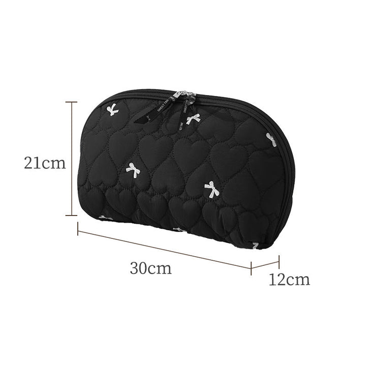 Heart-Quilted Makeup Pouch Kalsten